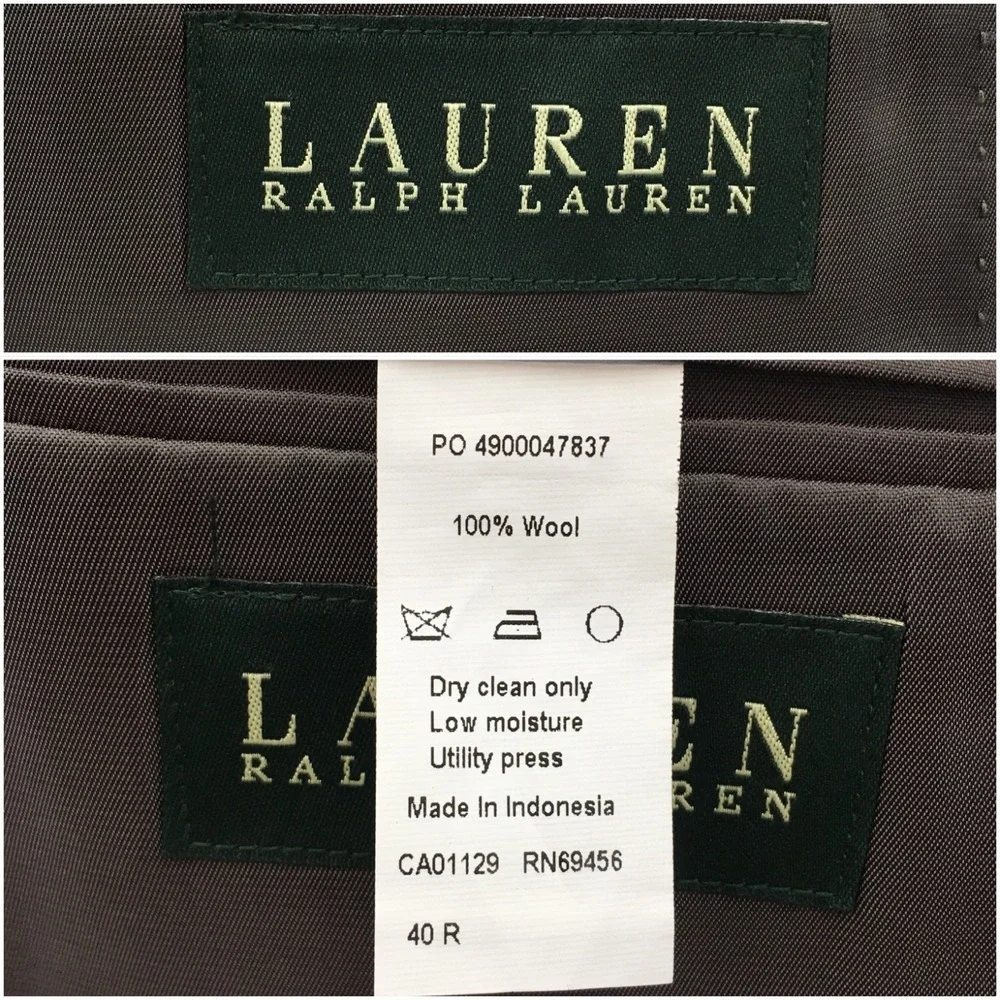 RALPH‎ LAUREN Mens Wool Blazer Sport Coat Casual Jacket Size 40R Classic Suit